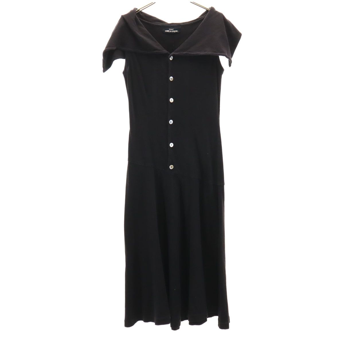 tricot COMME des GARCONS トリコットコムデギャルソン 80s 90s ノースリーブ ビック ロングワンピース M 黒 レディース 古着