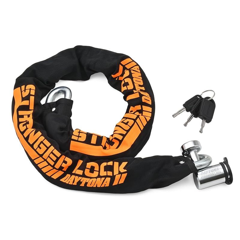デイトナ(Daytona) バイク用 チェーンロック φ12mmスチール合金製 ディスクロック対応 LEDライト付き鍵 ストロンガーチェーンロック 1.0m 48440