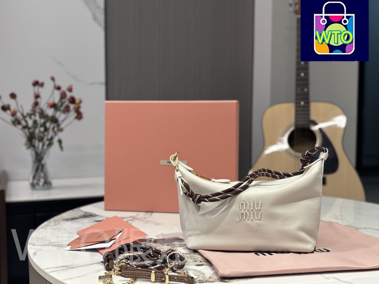 今日特価】Miu Miu Canvas Lunch Box Bag - ミュウミュウ