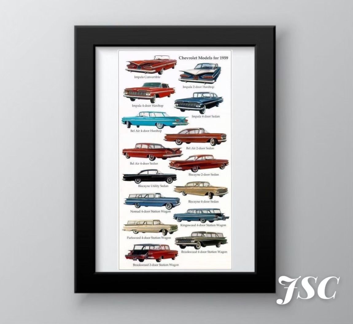 PCH キャンバス ポスター シボレー インパラ 57 59 60 アメ車 US