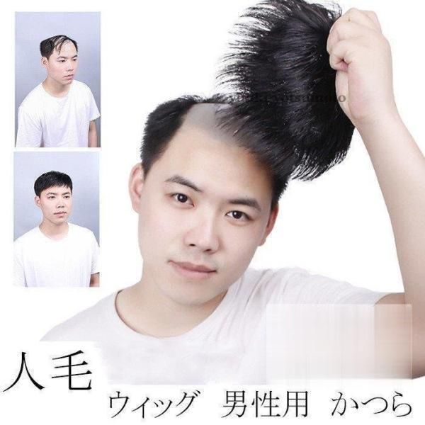 ウィッグ 男性用 かつら 人毛ウィッグ 中年 自然黒 ブラック 日常用 かつら 人毛かつら メンズヘア ショート お父さんに ギフトLYC378人気注目