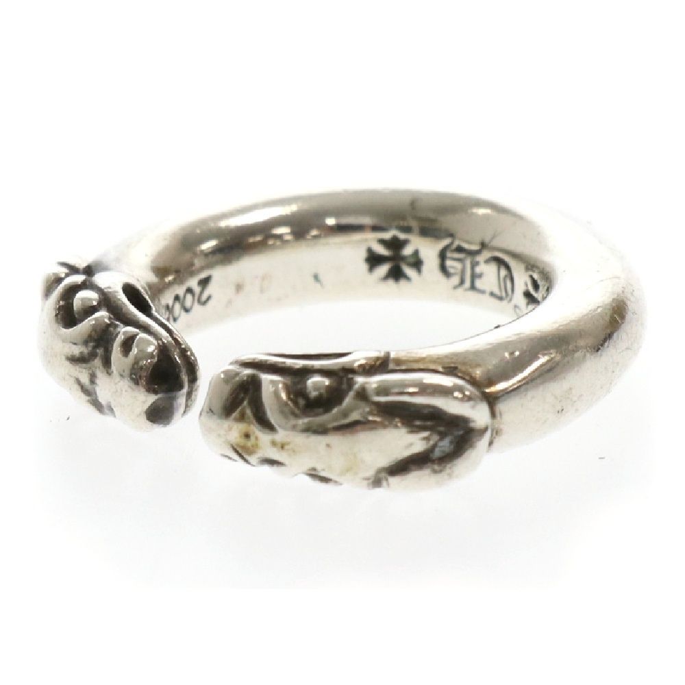 【CHROME HEARTS】 シルバー ダブル ドッグ リング CHROME HEARTS クロムハーツ（原本無） DOUBLE DOG RING ダブル