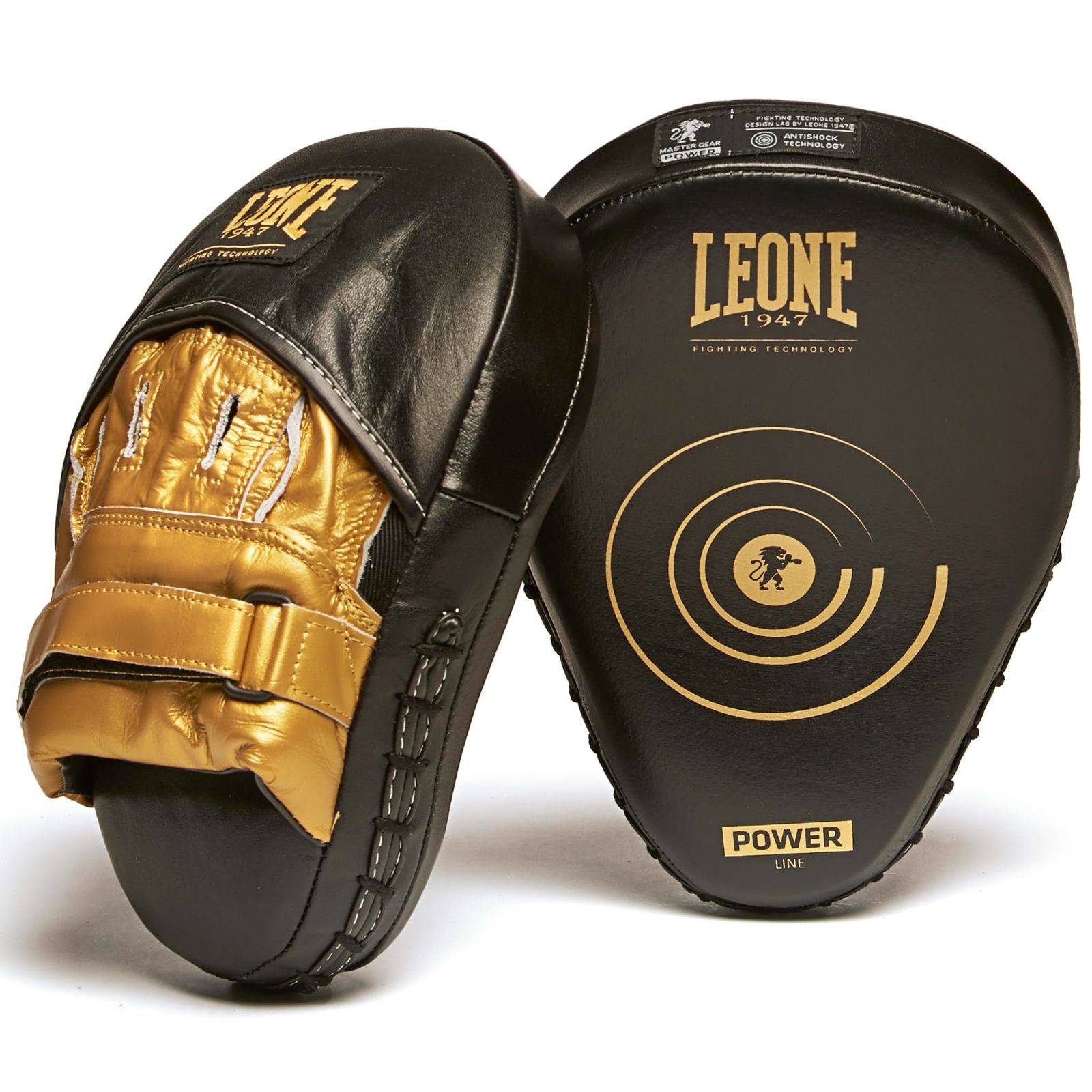 新着商品 パンチミット POWER トレーニング LINE PUNCH MITTS 格闘技 バッファローレザー ボクシング 面ファスナー固定あり カーブあり 1947 ブラック ワンサイズ LEONE GM410