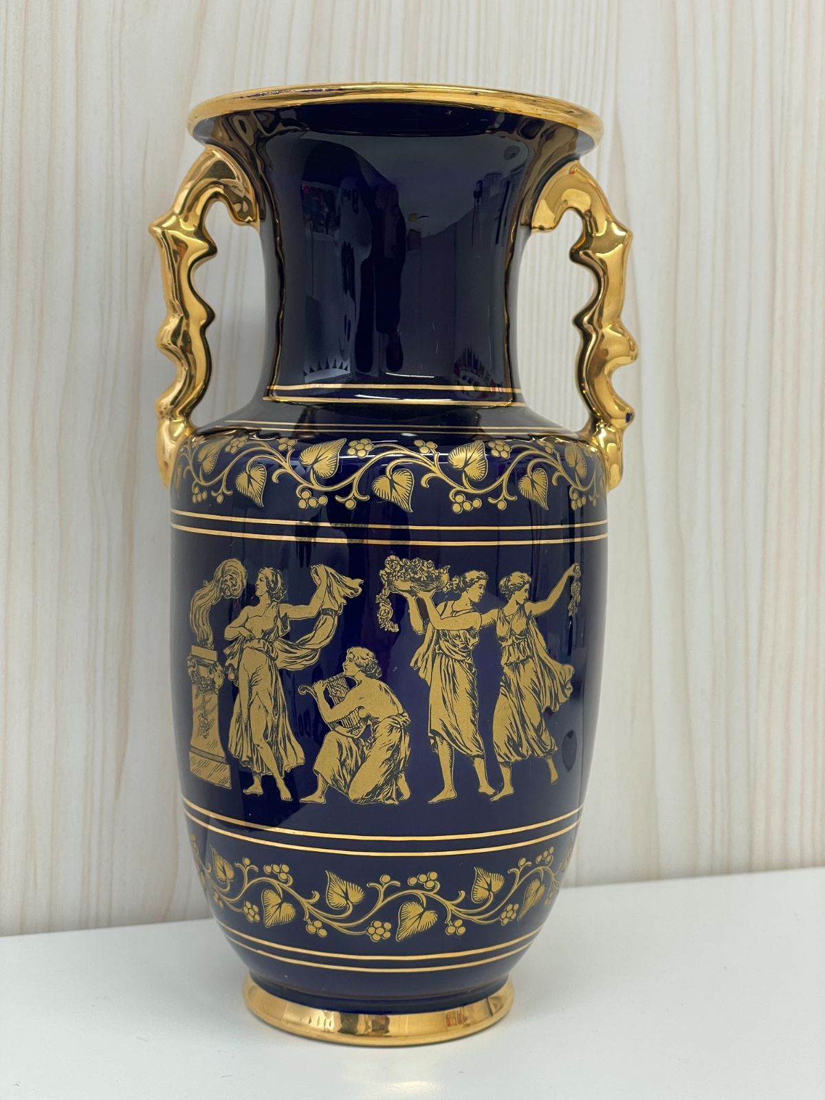 D アンティーク ギリシャ壺 24K ゴールド メッキ 花瓶 壺 花器 陶器 骨董品 インテリア