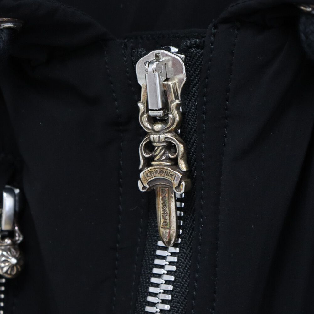 CHROME HEARTS (クロムハーツ) Nylon Jacket 中綿ダガージップ フード