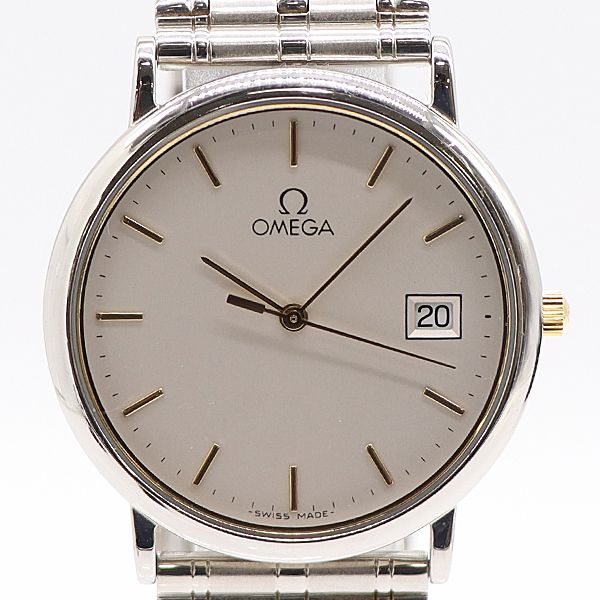 デッドストック級 オメガ デヴィル QZ シルバー文字盤 メンズ腕時計 0277200 10NBT KMR ABC16830