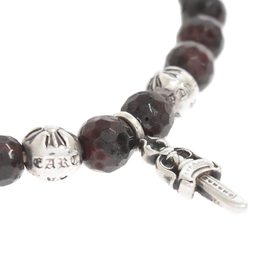 Chrome Hearts ガーネットビーズ シルバーブレスレット 週末限定値引き】Chrome Hearts ガーネット シルバー