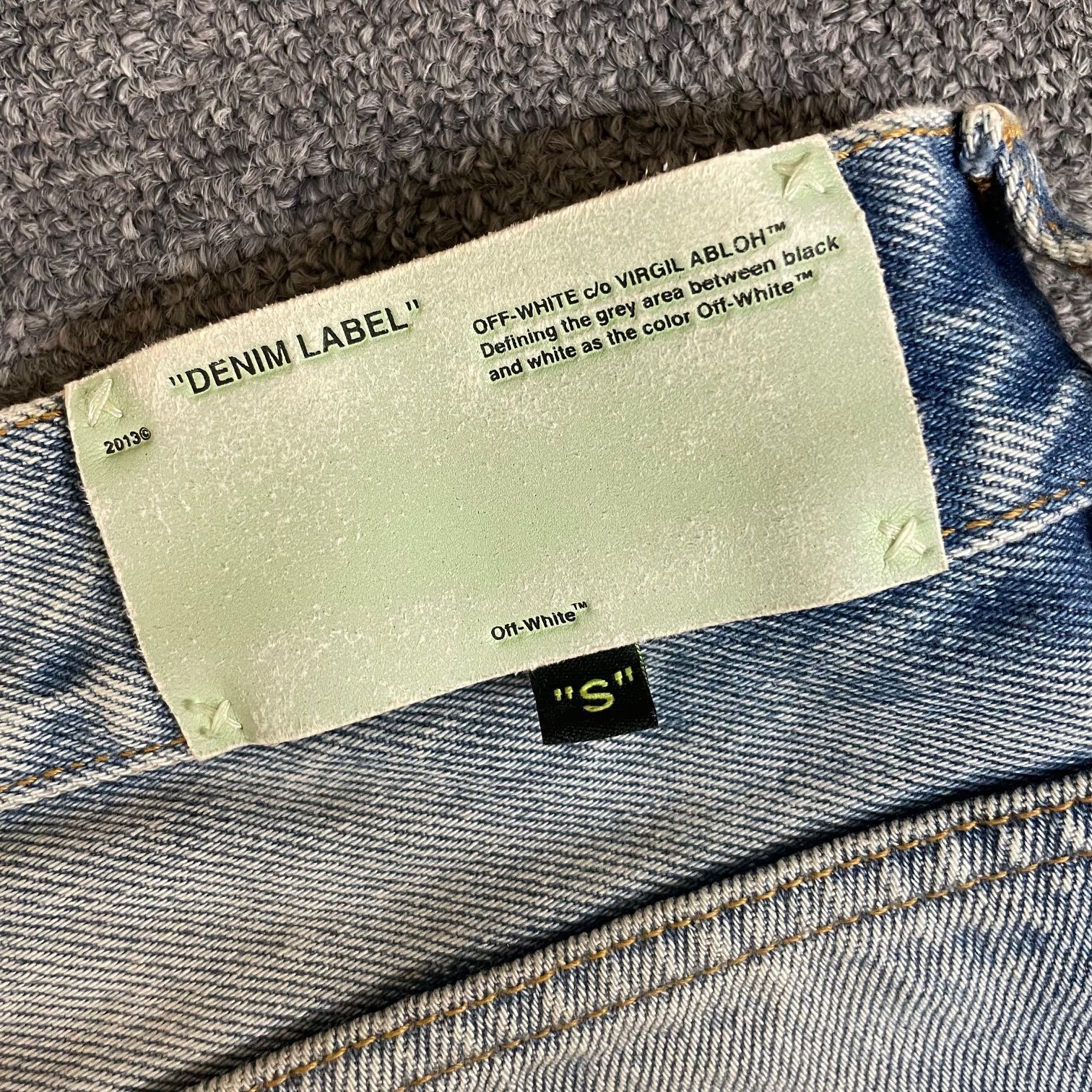 国内正規 OFF-WHITE スタッズ クラッシュ デニム パンツ