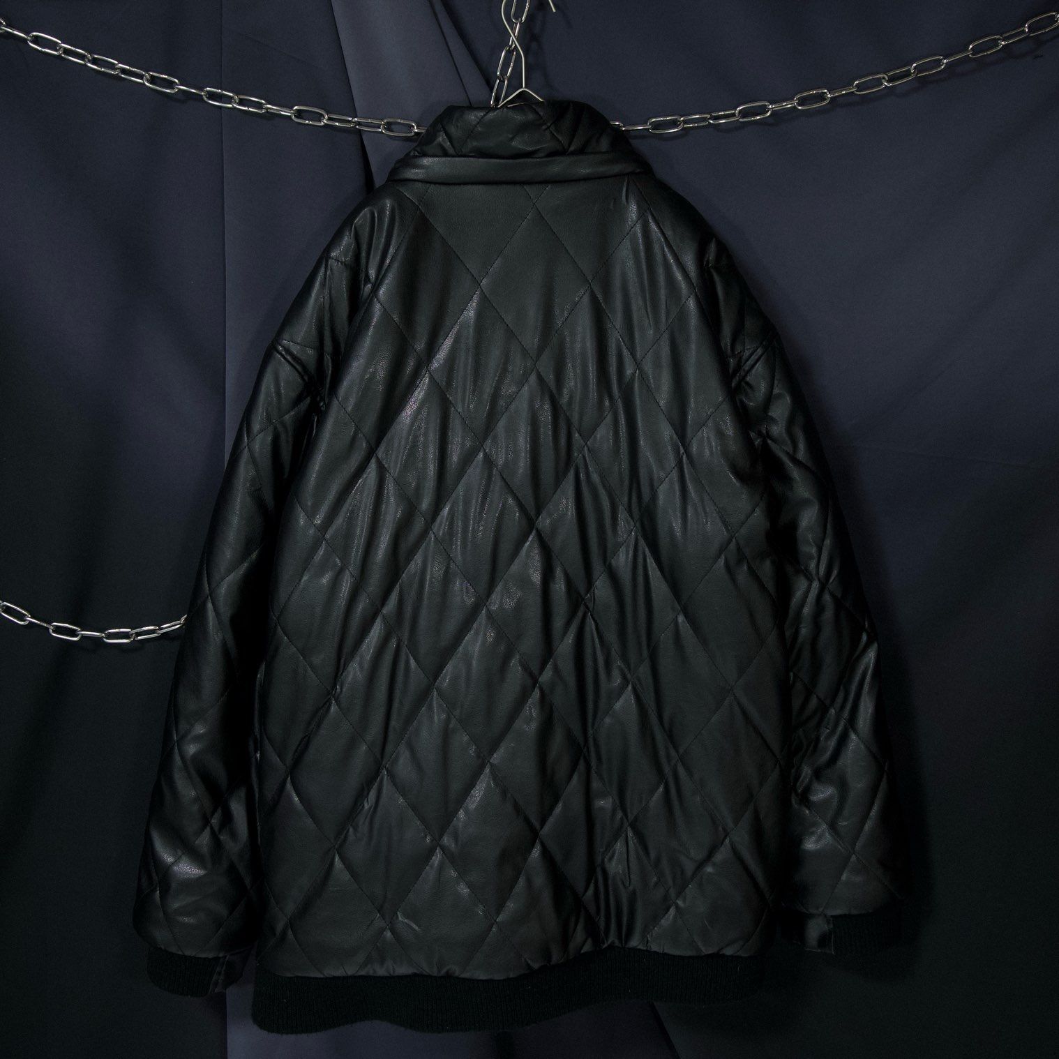 SeanJohn PU Leather Quilting Oversized Puff Jacket ショーンジョン