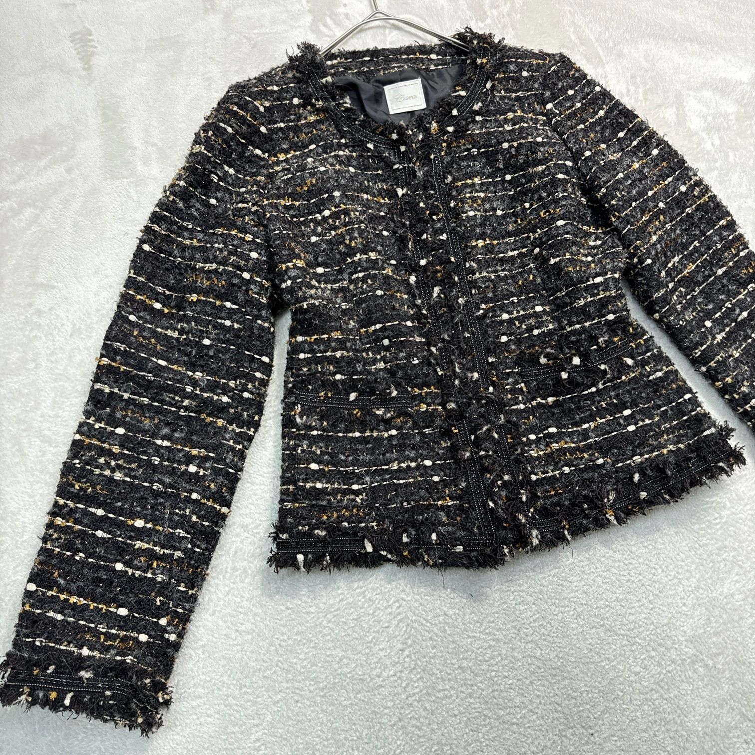 carla ツイードジャケット 黒