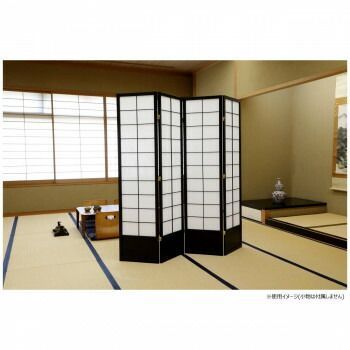 弘益 KOEKI UTILITY 和風衝立4連 ブラック 高さ1800mm JPS1804BK