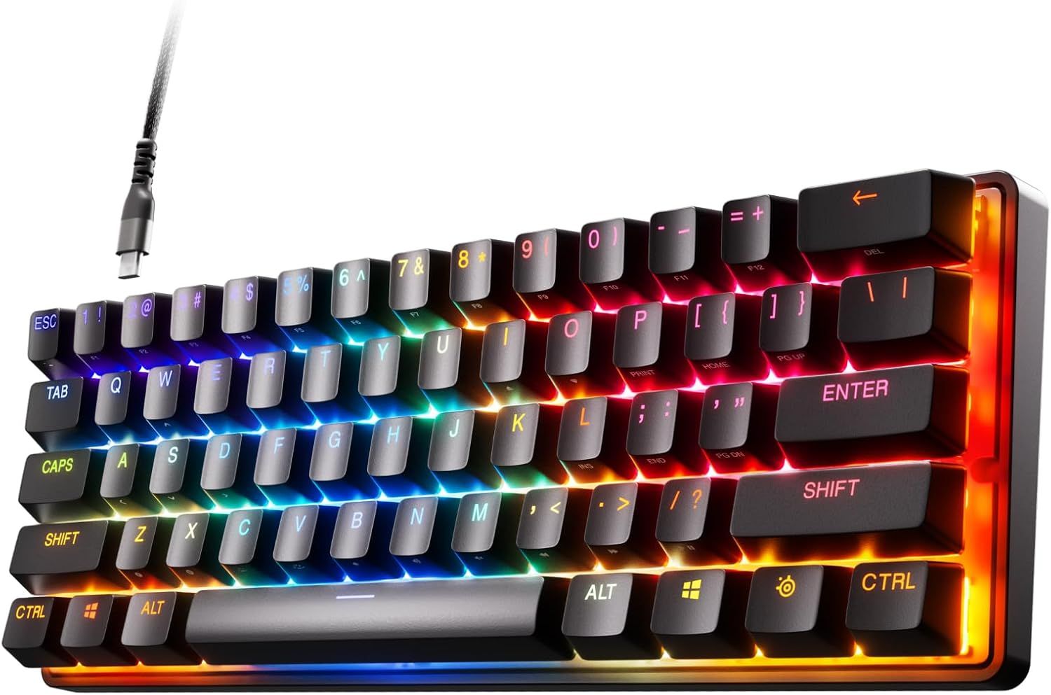 SteelSeries ラピッドトリガー 搭載 ゲーミングキーボード ミニサイズ Apex Pro Mini US 有線 英語配列 OmniPointスイッチ 2ーinー1アクションキー 搭載 64820 ブラック