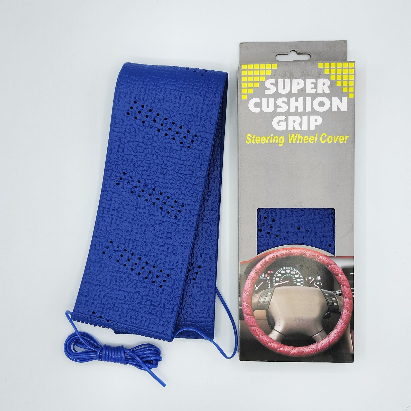 ブルー/3mm】スポーツグリップ SUPER CUSHION GRIP ハンドルカバー 裁縫不要 巻き付けタイプ USDM アメ車 ステアリングカバー  - メルカリ