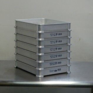 【】【7枚セット】ホクア アルミ 小50 アレンジバット システムバット ギョーザバット W266D346H51mm 4.6L 厚1mm アルマイト