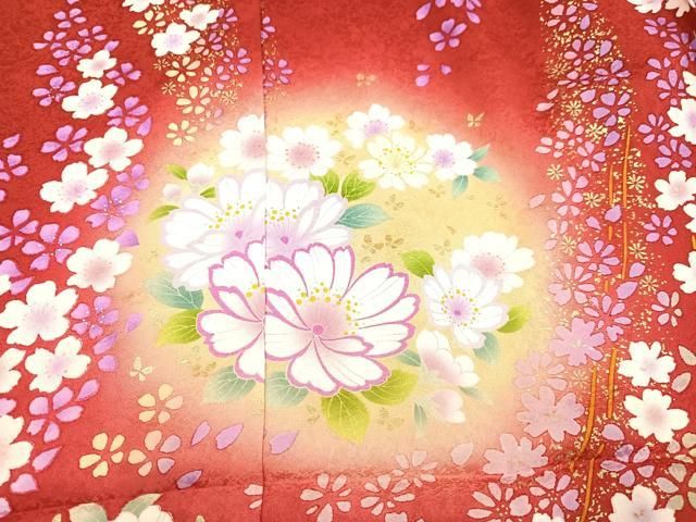 平和屋着物○豪華振袖 舞花文 暈し染め 金彩 仮絵羽 逸品 未使用