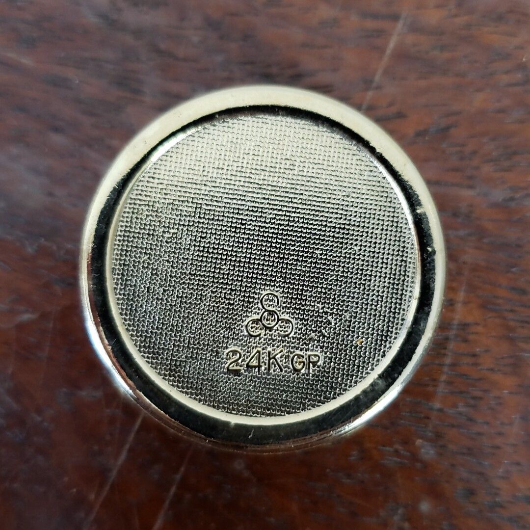 24KGP 小判型＆5円玉 朱肉 ※乾いています 朱肉入れ 印鑑 印泥 金