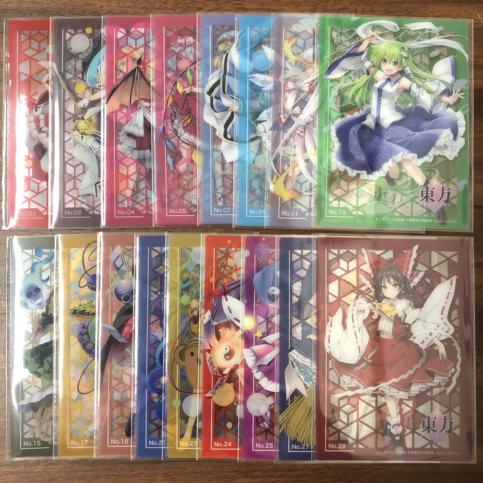 ブシロード 東方Project トレーディングカードコレクションクリア No.1 2 4 5 7 9 11 13 15 17 19 21 23 24 25 27 28 【17枚セット】