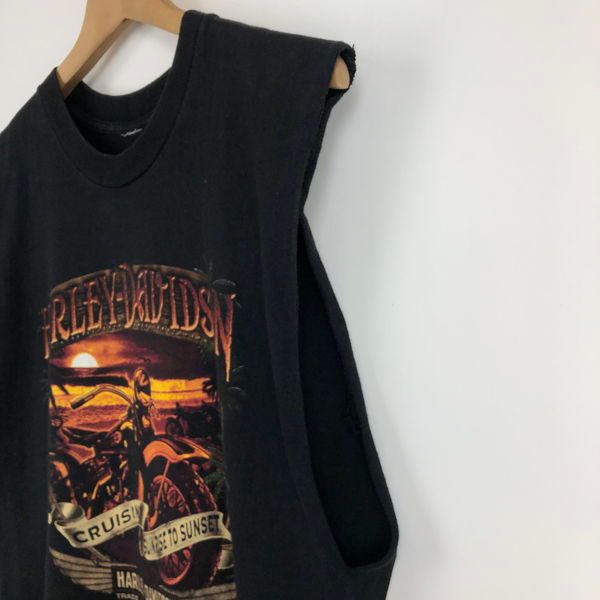 HARLEY-DAVIDSON 両面プリント タンクトップ ノースリーブ 古着