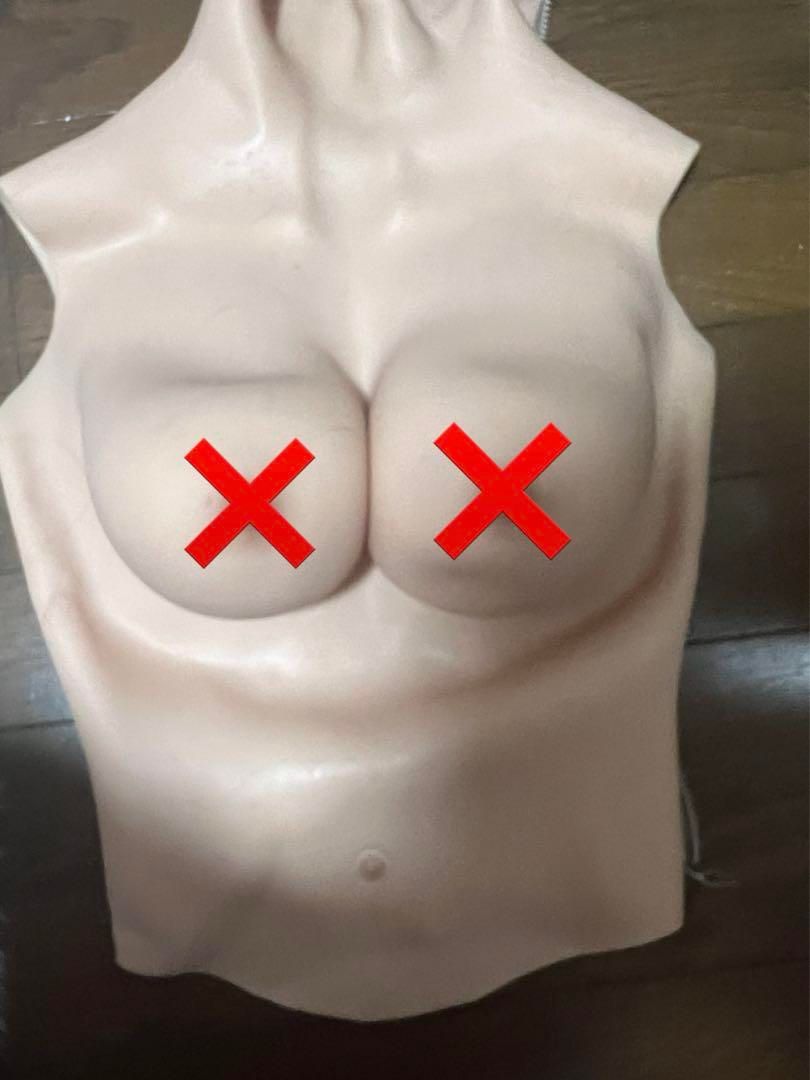 シリコン製へそ付き偽乳 コスプレ用