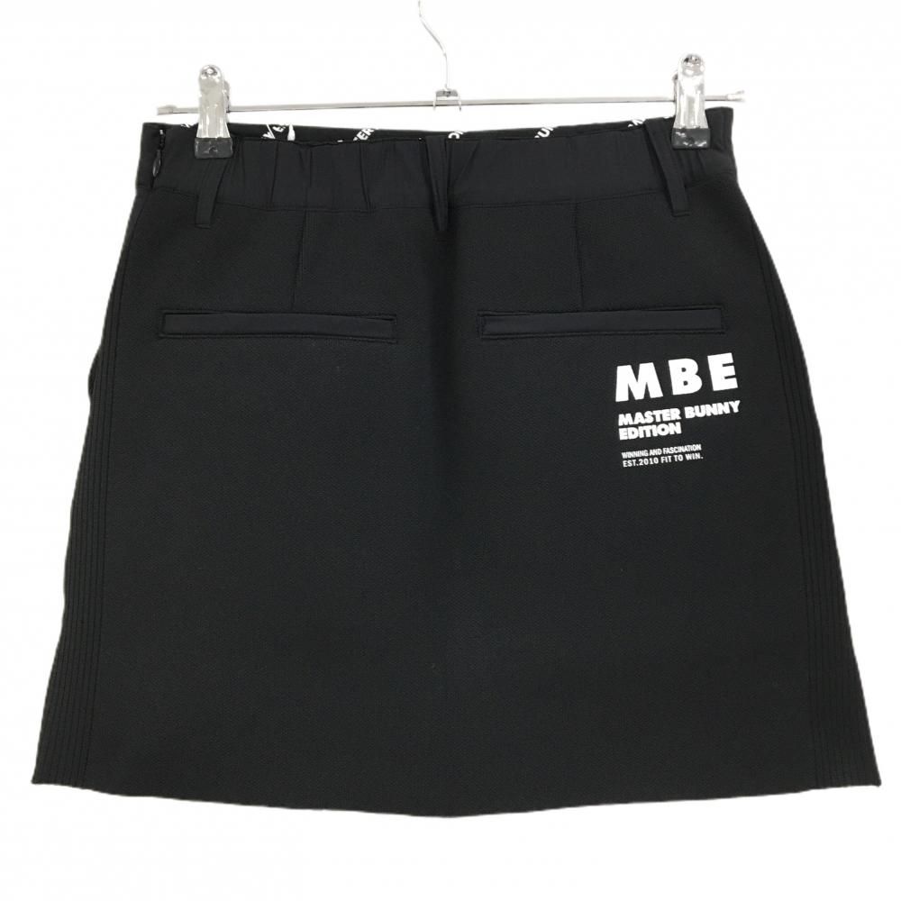 マスターバニー 中綿スカート 黒×白 フロント右側中綿 ニット切替 レディース 0 S ゴルフウェア MASTER BUNNY EDITION
