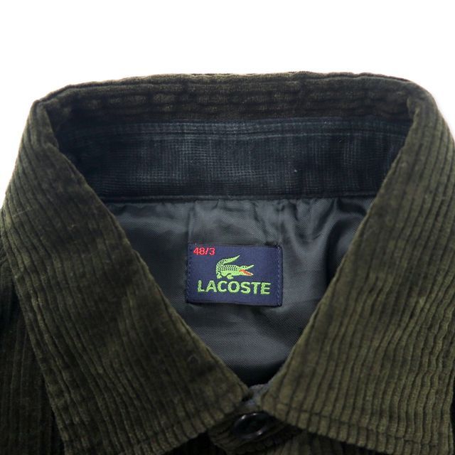 LACOSTE コーデュロイ オーバージャケット カバーオール 48 ブラウン コットン Corduroy Oversized Loosely Jacket BH028E 日本製