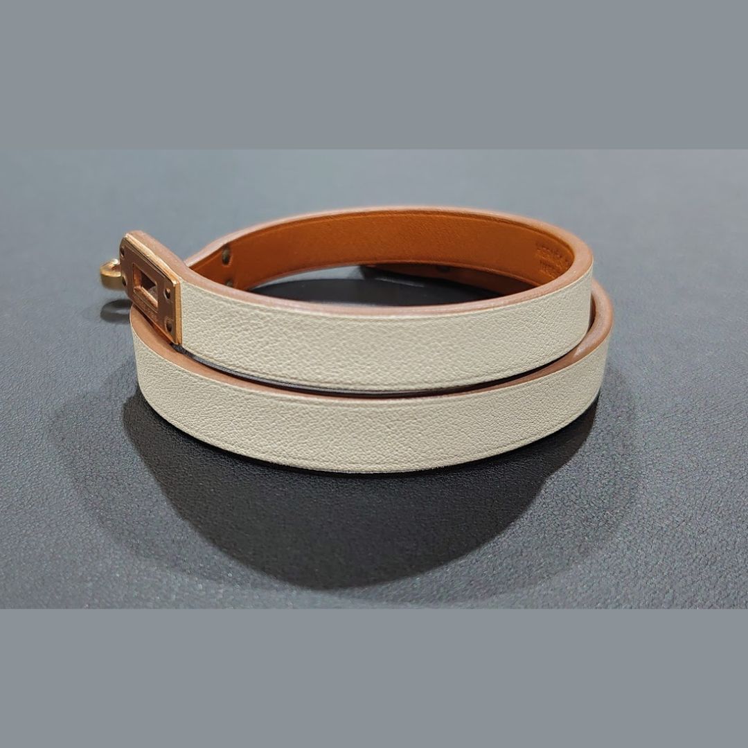 未使用 HERMES エルメス レザー ブレスレット ミニ ケリー ドゥ