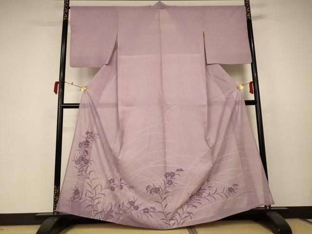 平和屋着物＊夏物　人間国宝 小宮康孝　訪問着　江戸小紋　絽　草花文　正絹　逸品　AABB6784jd 平和屋着物＊夏物 人間国宝 小宮康孝 訪問着 江戸小紋 絽 草花文 正絹