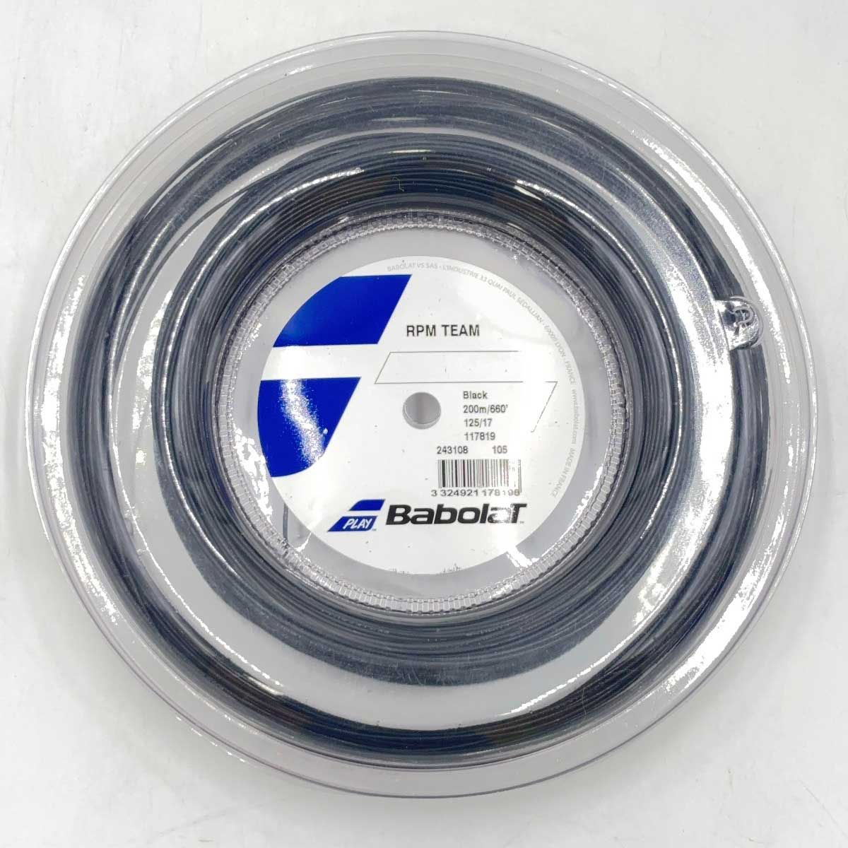 バボラ RPM TEAM チーム 125 硬式 テニス ストリング ガット ロール 200m ブラック 243108 BABOLAT 1.25mm