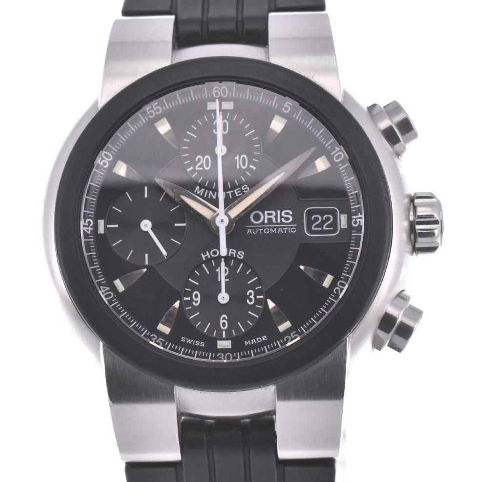 美品　オリス ORIS 7521-44 クロノグラフ 自動巻き　ジャンク オリス ORIS 7521-44 TT1 クロノグラフ デイト 自動巻き メンズ E