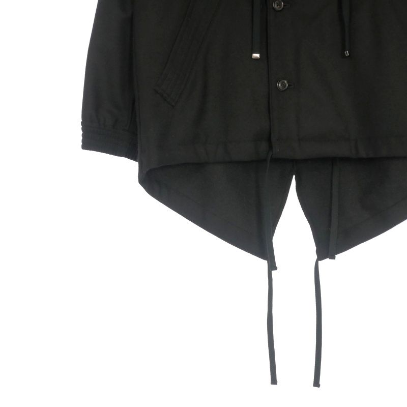 ダイエットブッチャースリムスキン DIET BUTCHER SLIM SKIN × MIDWEST ウール フーデッドジャケット コート ブラック 黒