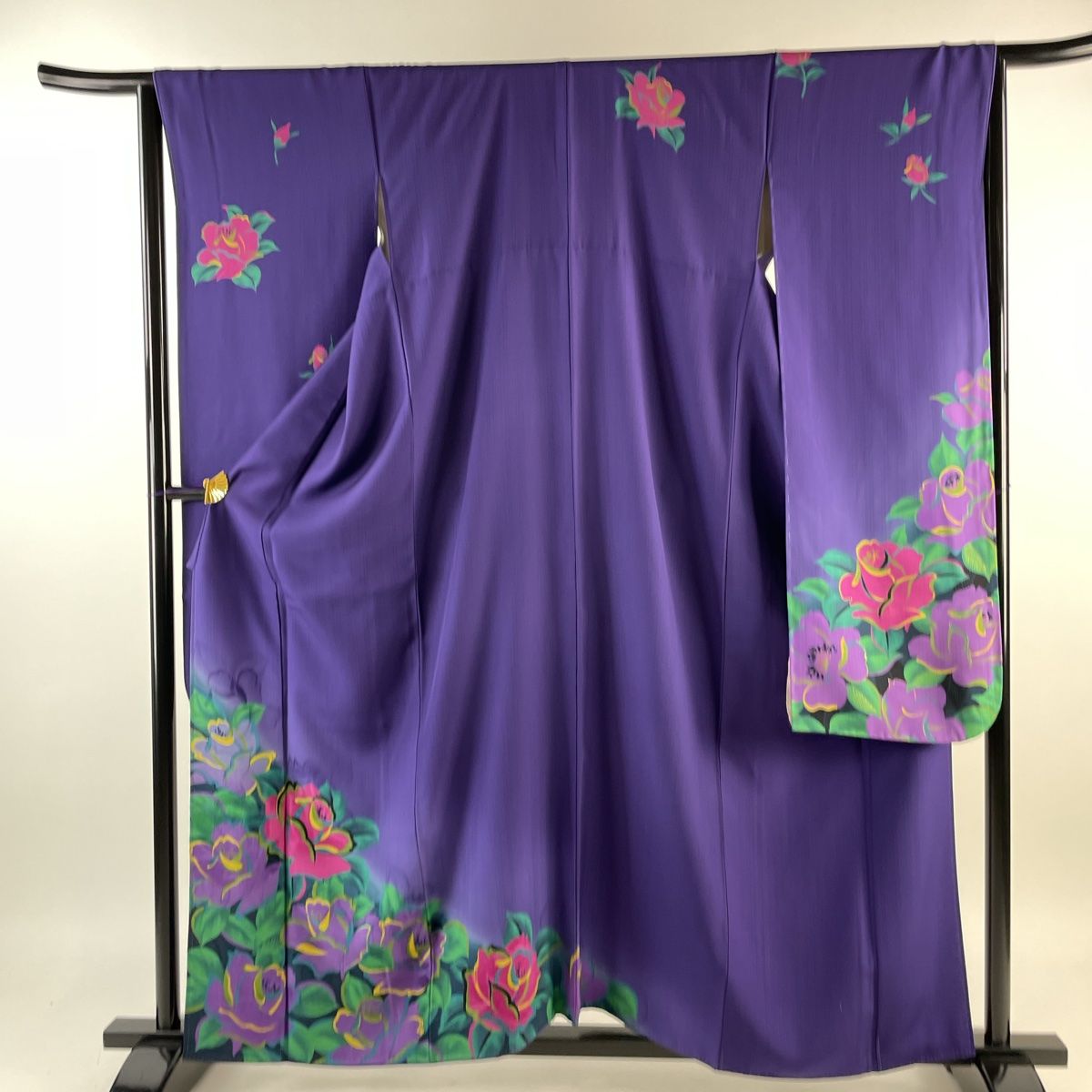 最適な材料 身丈160cm 小紋 裄丈65cm 【中古】 秀品 美品 正絹 深緑 ...