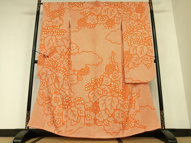 平和屋着物●豪華振袖 総絞り 草花文 桐 正絹 AABB6579zg