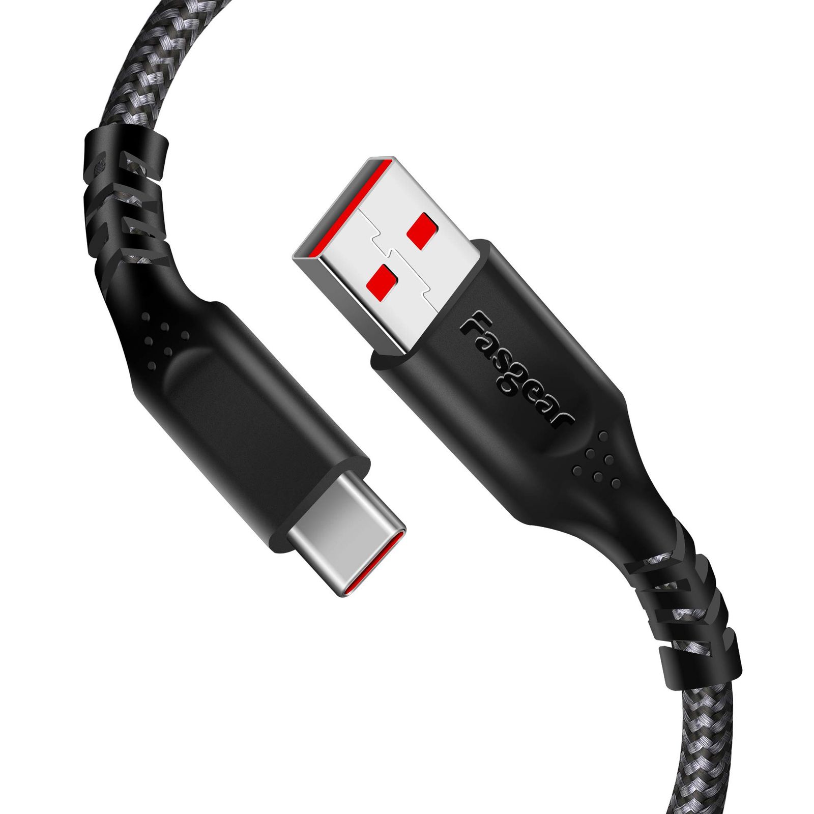 Fasgear Warp Charge 30Wケーブル Oneplus 7 Pro 7T用 1パック 3フィート/6フィート ダッシュ充電 USB Cケーブル 高速充電 ナイロン編み データ同期 USB Type Cケーブル Oneplus 7 6T 6 5 
