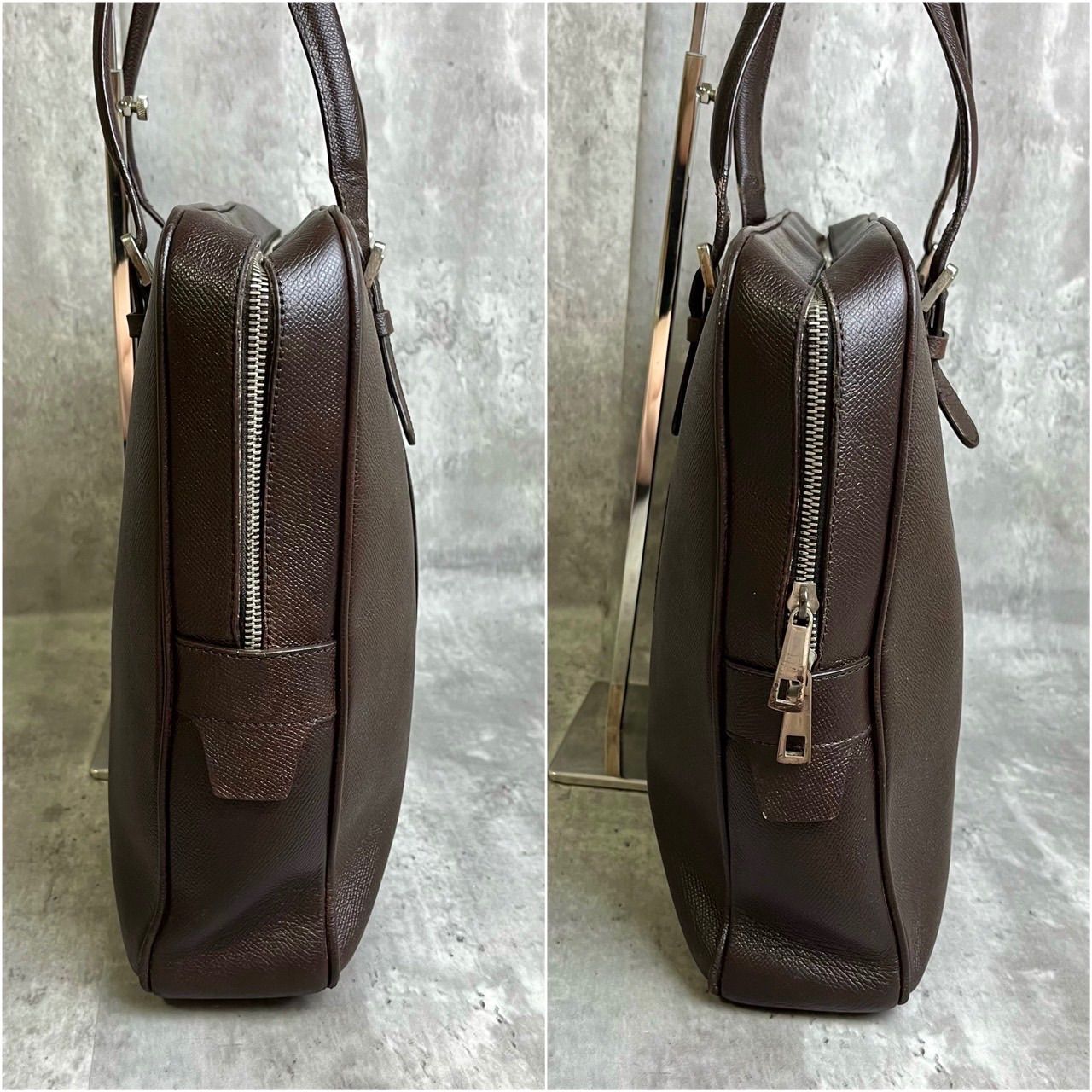 ✨良品✨ BALLY バリー ビジネスバッグ ブリーフケース バックル シルバー金具 A4収納 大容量 総柄 サフィアーノレザー メンズ ブラウン  茶色 - メルカリ