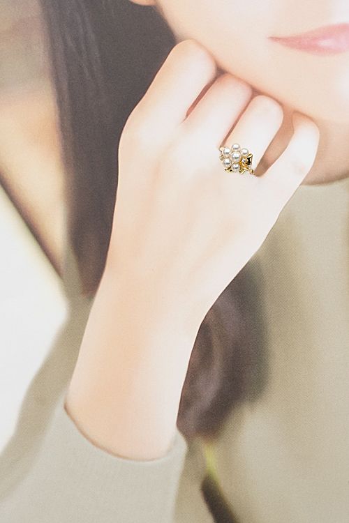 タサキ 田崎真珠 アコヤ真珠 リング ダイヤモンド K18イエローゴールド  