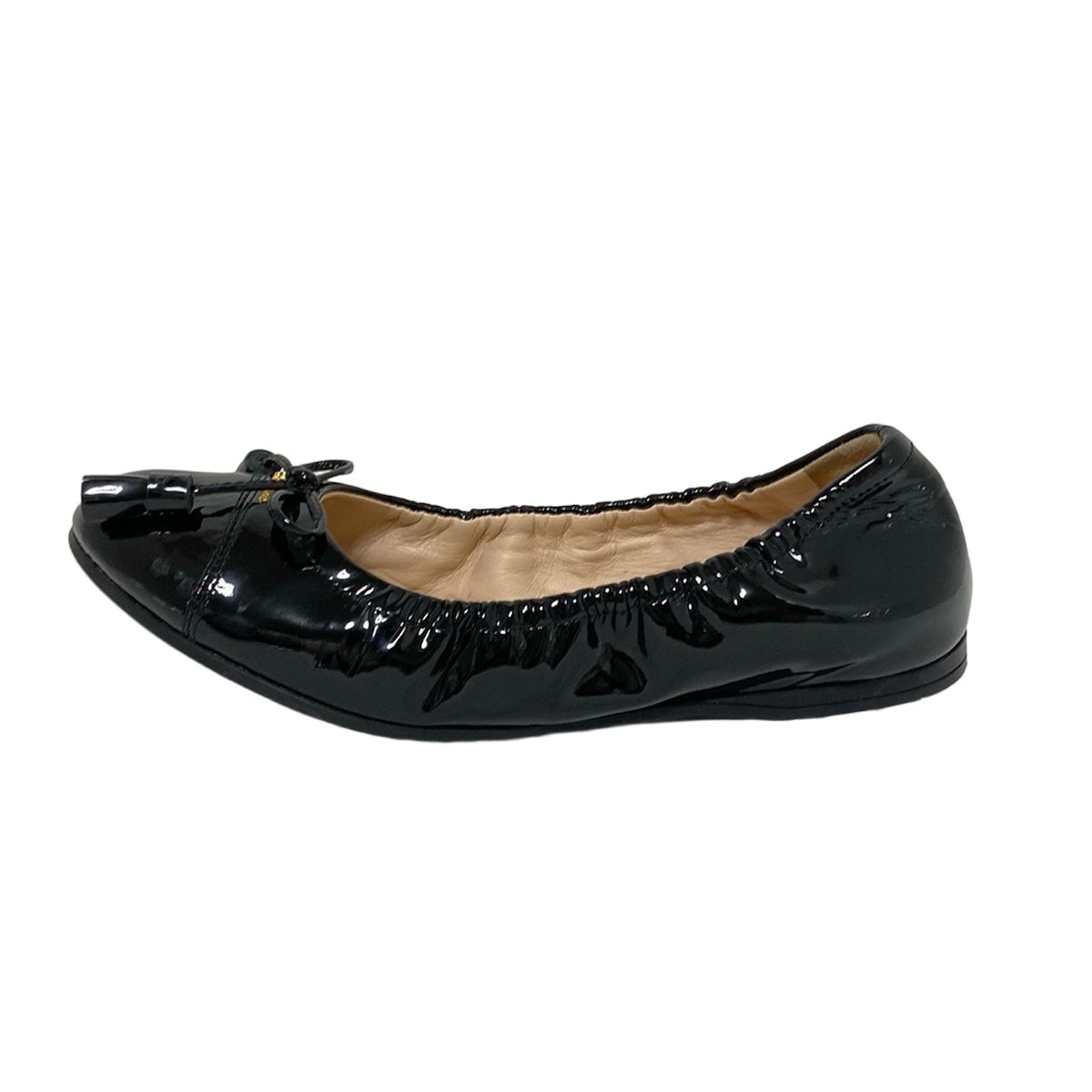 PRADA プラダ フラットシューズ 35.5 レディース - 黒 リボン|タッセル レザー