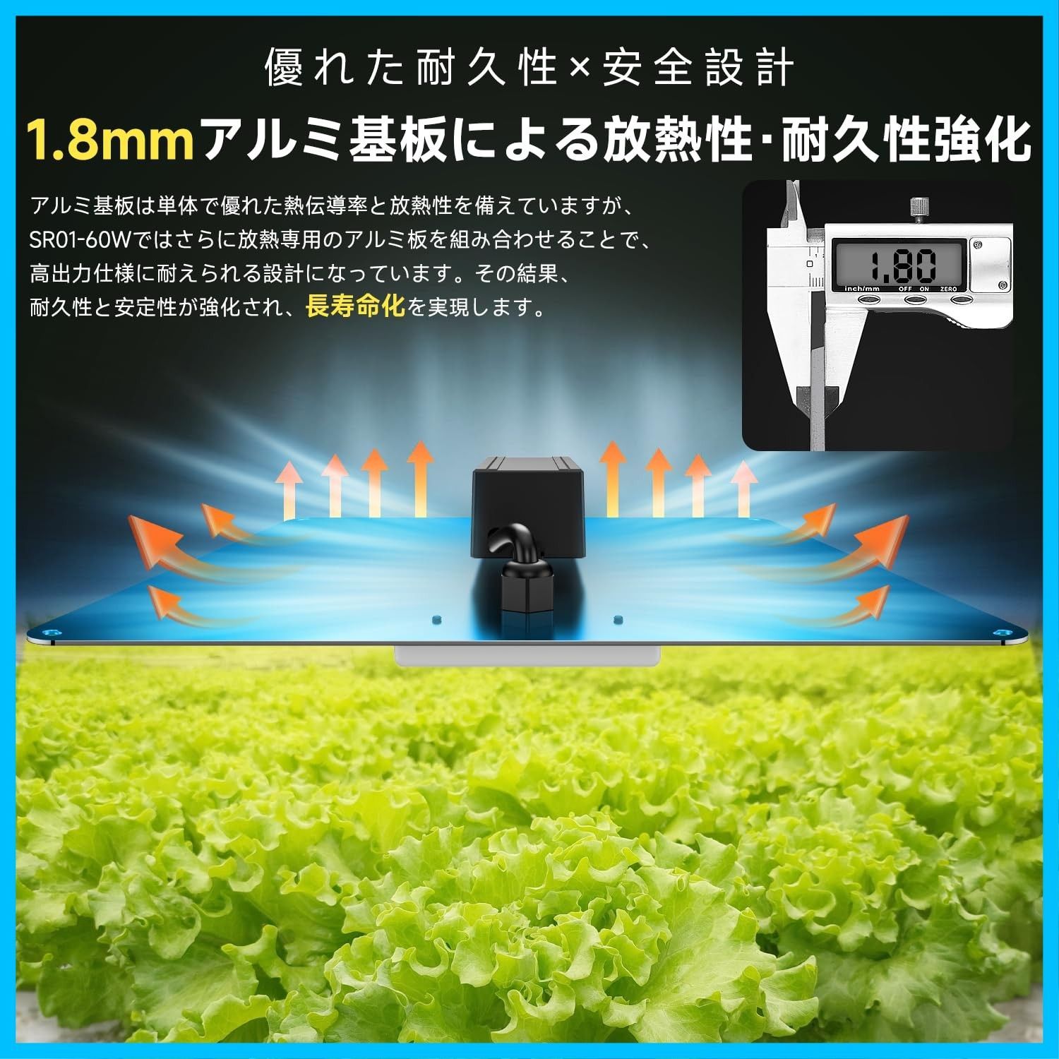 植物育成ライト LED 60W パネルIP65温白色 256LEDフルスペクトル 植物育成ライト LED 60W パネルIP65温白色 256LEDフルスペクトル