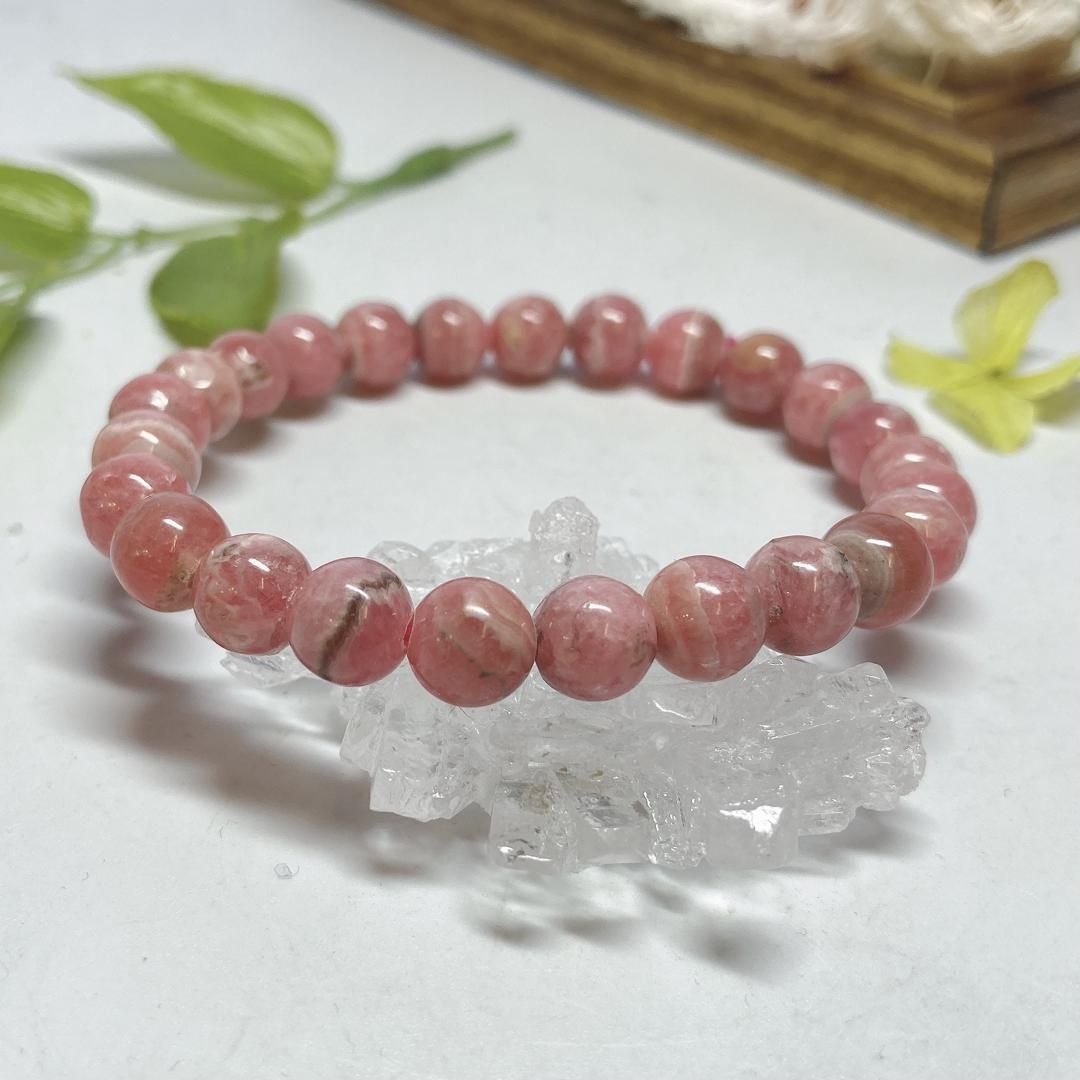 E3984】インカローズ＊7-8㎜ブレスレット? Rhodochrosite(Inca Rose 