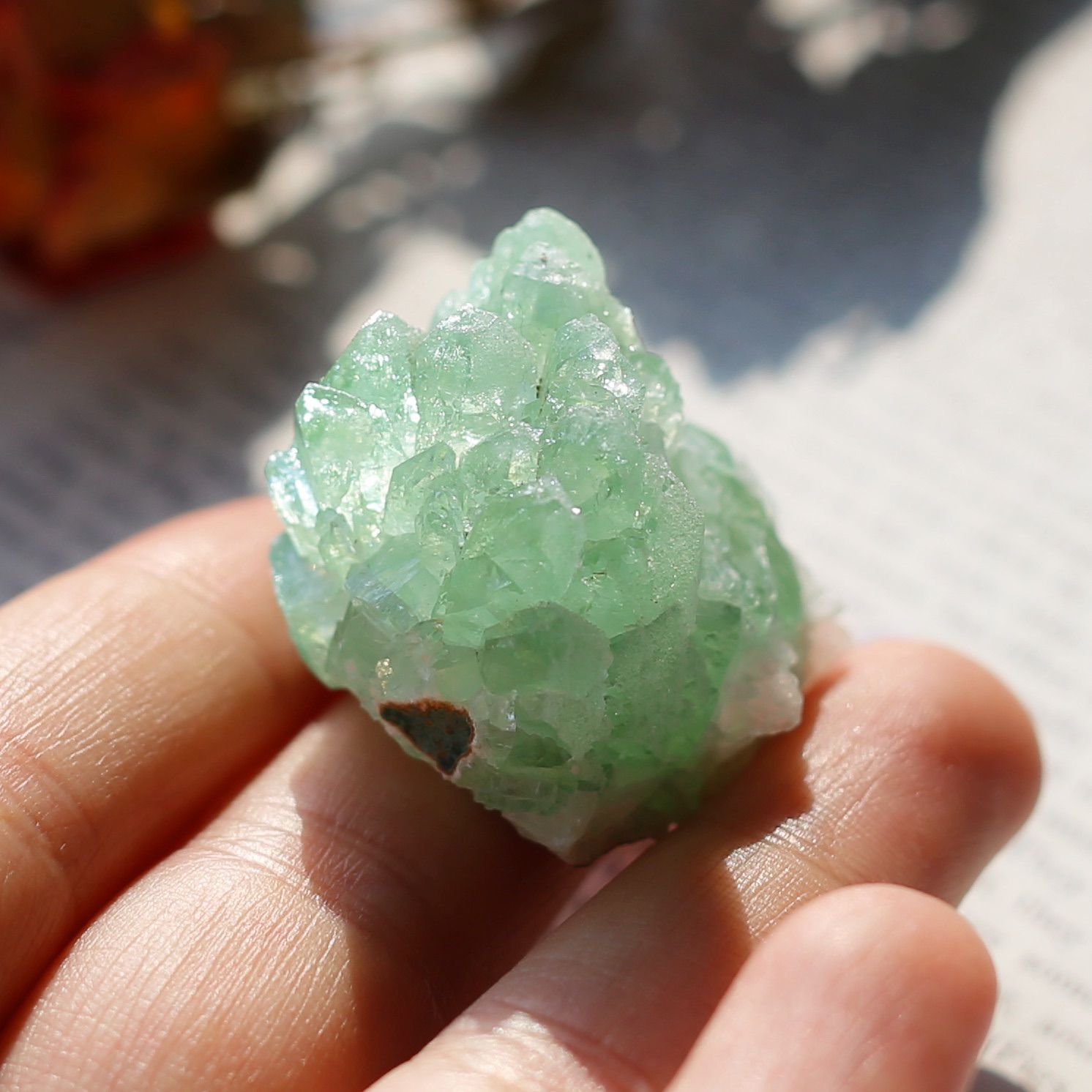 グリーンアポフィライト ヒューランダイト 共生ミニクラスター 天然石
