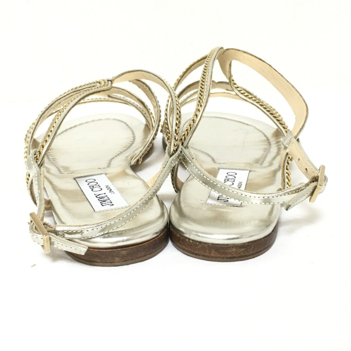 JIMMY CHOO(ジミーチュウ) サンダル 36 1/2 レディース - シルバー JIMMY CHOO(ジミーチュウ) サンダル 36 1/2 レディース - シルバー