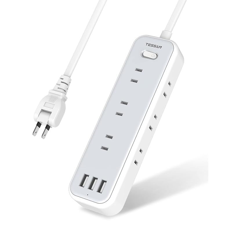 延長コード 2m 電源タップ usb付き コンセントタップ 9個AC口 3個USBポート TESSAN テーブルタップ 電源コード OAタップ 蛸足コンセント タコ足配線 マルチタップ一括スイッチ付き 壁掛け/卓上に 1