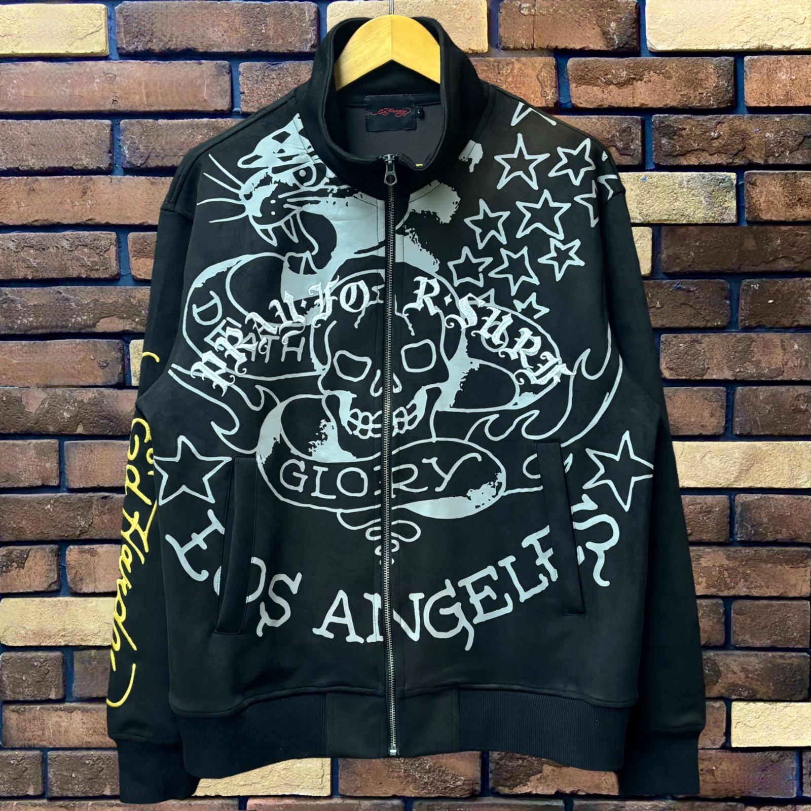 Ed Hardy 起毛ZIP-HI】エド・ハーディー プレーティング トップス 