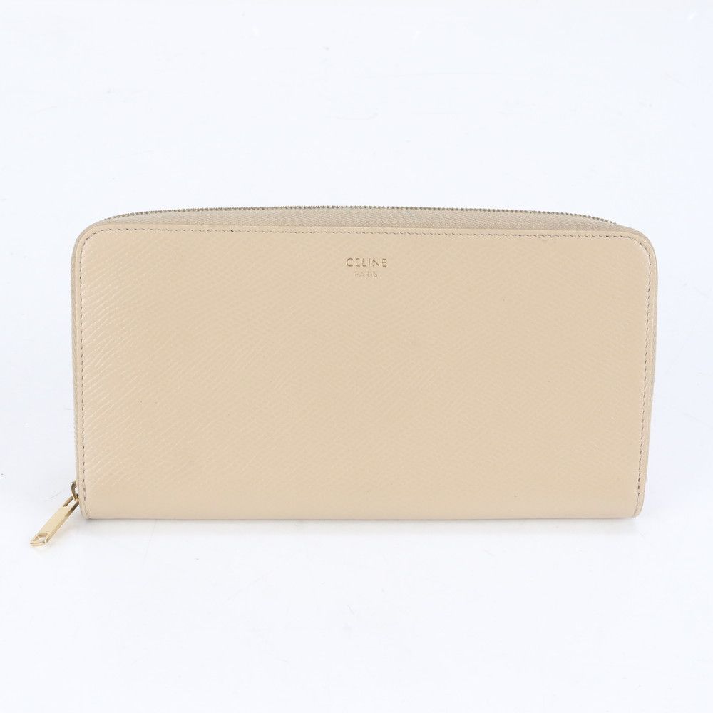極美品 セリーヌ ラージ ジップドウォレット レザー 長財布