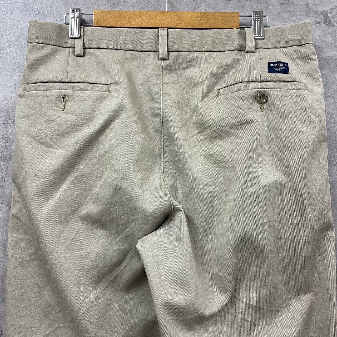 DOCKERS ライトベージュ ジップフライ チノパンツ W34L34 実寸