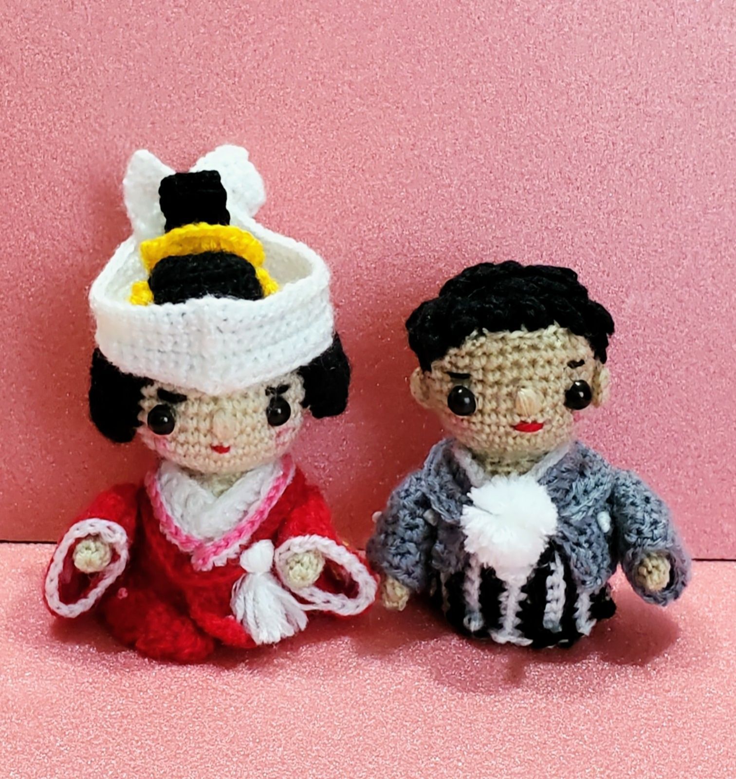 ウェディングドール あみぐるみ 花束付き あみぐるみ ウェディング ウエルカムドール 着せ替え 編みぐるみ
