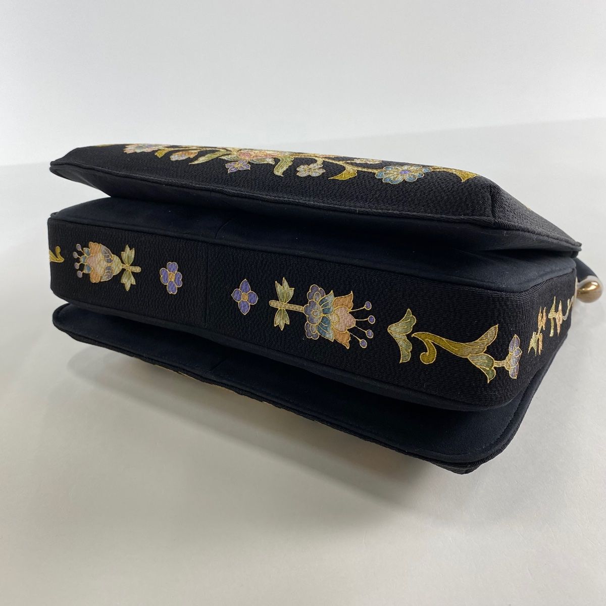 和装バッグ 美品 逸品 OKAJIMA 共箱付 象 花唐草 金彩 正絹 和装小物