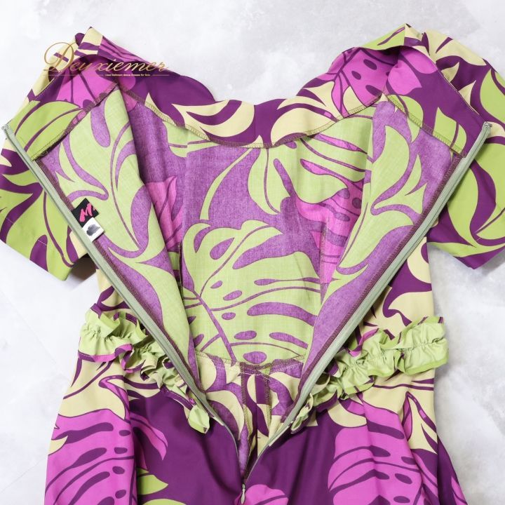 フラダンス 衣装 ショップ ワンピース ドレス パープル系 Minei フラ