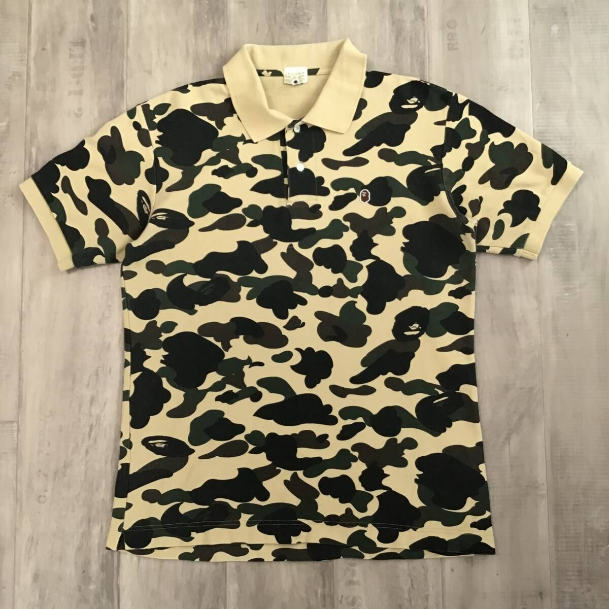 ☆初期☆ 1st camo yellow ポロシャツ Mサイズ a bathing ape