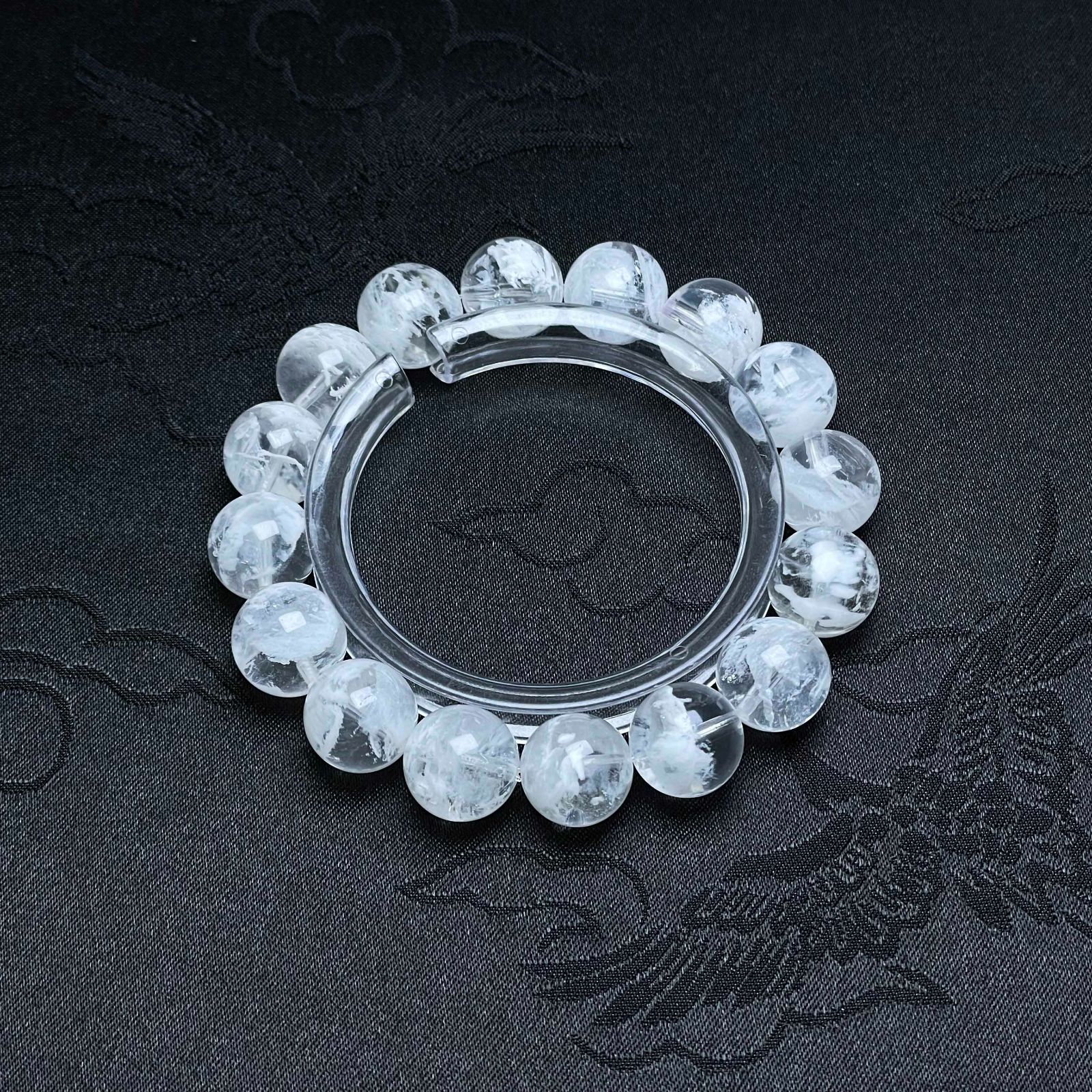 高級 EU製 ★ホワイトファントム★パワーストーン アクセサリー 天然石 幸運 高級 お守り プレゼント1 約12.8-13.1mm ZZ1612