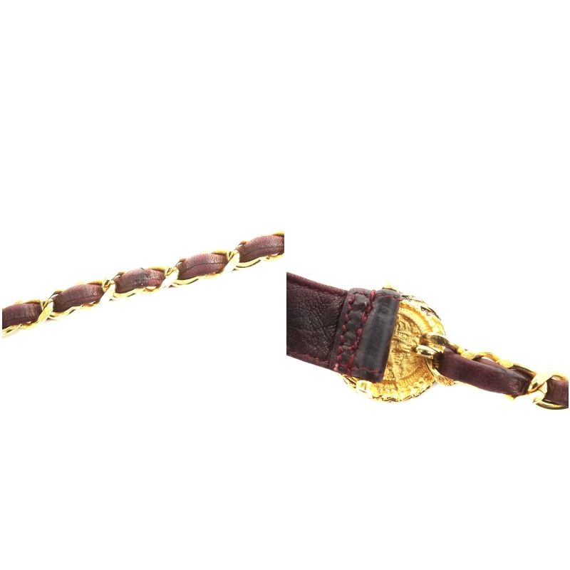 シャネル CHANEL ココマーク チェーンベルト レザー 80/32